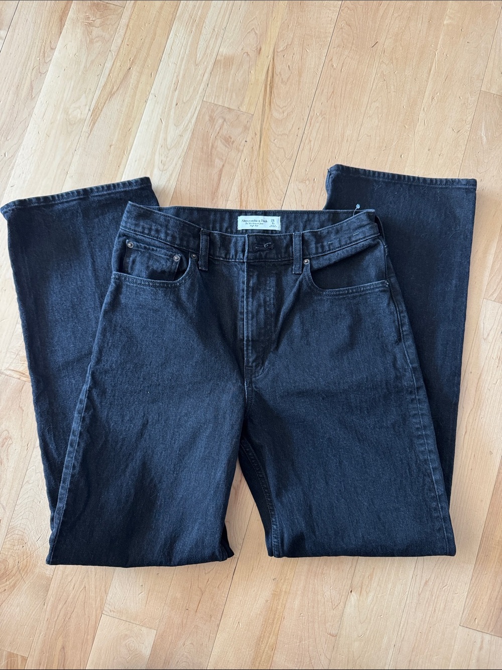 Abercrombie & Fitch Black Straight-Leg Women's Jeans High Rise